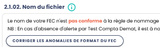 corriger les anomalies de format du FEC